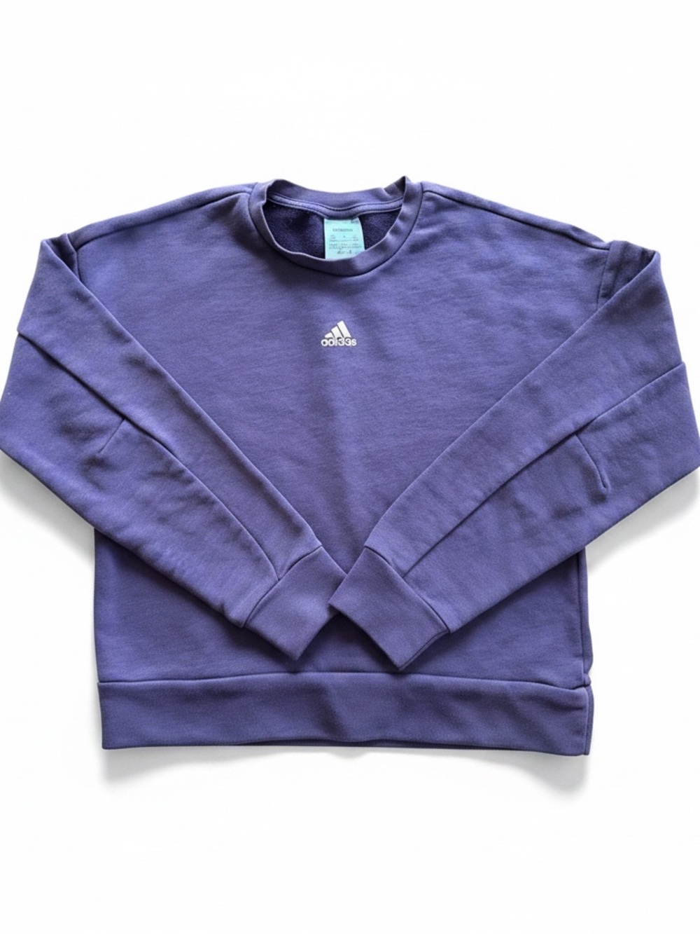 Adidas Purple Crewneck Sweatshirt Small Minimal Logo Athleisure